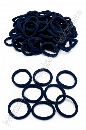 Резинки бесшовные для волос 4 см (100 шт) SF-6003, темно-синий  №29