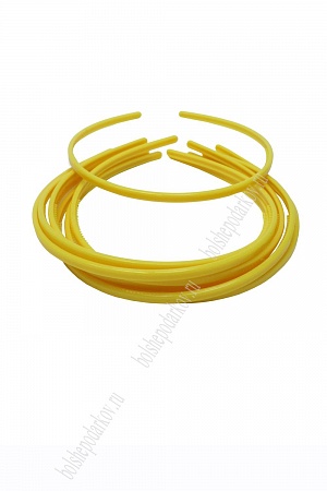 Ободки для волос 0,5 см пластиковые (20 шт) SF-451, желтый