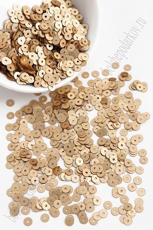 Пайетки круглые 4 мм*100 гр (SF-5756) бежевый №1609