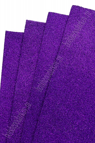Фоамиран глиттерный 2 мм, 40*60 см Premium (10 листов) SF-3010, темно-фиолетовый №006