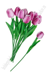 Веточка декоративная 33 см "Тюльпан" (10 шт)  SF-7871, сиреневый