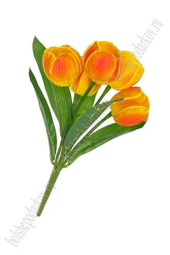 Букет цветов 27 см &amp;quot;Тюльпаны&amp;quot; (SF-7871) желто-красный