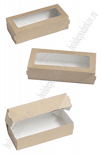 Коробка крафтовая с окошком 17*7*4 см TABOX PRO 500 (50 шт)