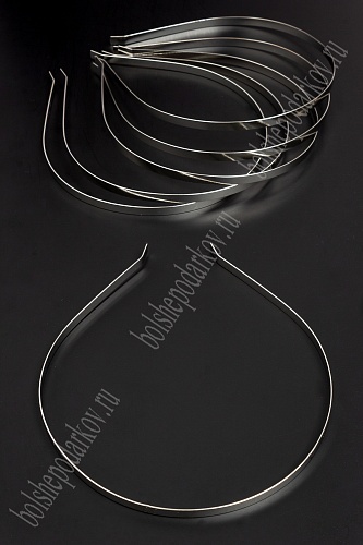Ободки для волос металл 6 мм (50 шт) SF-1254, серебро