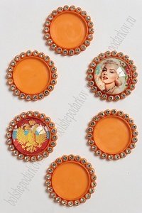 Крышечка-серединка со стразами (10 шт) SF-008, оранжевый №024