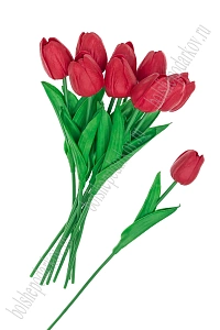 Веточка декоративная 33 см "Тюльпан" (10 шт)  SF-7871, красный