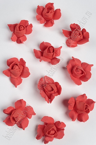 Головки цветов &amp;quot;Роза раскрытая&amp;quot; 30 мм (100 шт) SF-2094, светло-красный