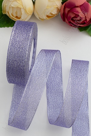 Лента парча 2,5 см*25 ярд (SF-1794) фиолетовый/серебро №21