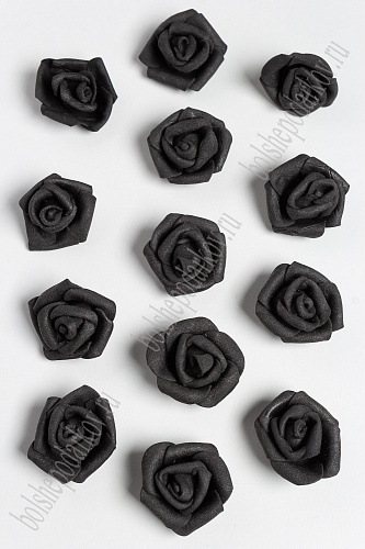 Головки цветов &amp;quot;Роза малая&amp;quot; 30 мм (100 шт) SF-2095, черный