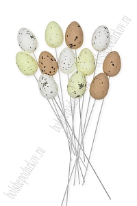 Пасхальный декор "Яйцо на палочке" 2,5*3,5 см (12 шт) SF-7202, ассорти №1