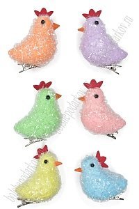 Пасхальный декор "Курочки" 6 см (6 шт) SF-7195, №2