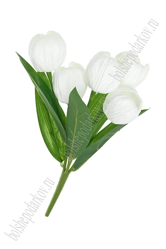 Букет цветов 27 см &amp;quot;Тюльпаны&amp;quot; (SF-7871) белый