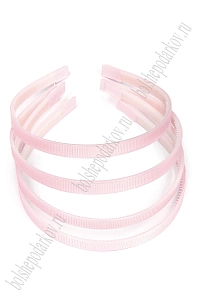 Ободки 1 см, пластик. с репсовой тканью (20 шт) SF-1466, розовый №011