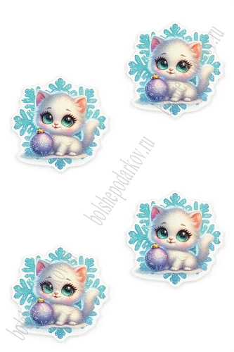 Кабошон-вырубка &amp;quot;Котёнок&amp;quot; 3,5*3,5 см (10 шт) SF-7342, №5