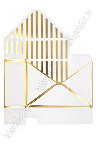 Коробка-конверт 20*30*7 см (10 шт) SF-7951, белый/золото