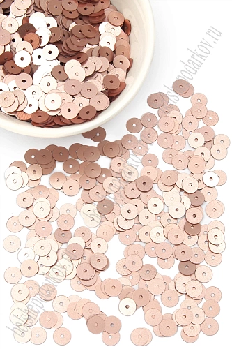 Пайетки круглые 6 мм*100 гр (SF-5756) розовый №1713
