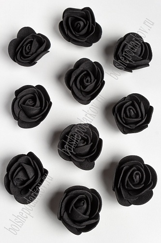 Головки цветов &amp;quot;Роза&amp;quot; мелкая 35 мм (100 шт) SF-2098, черный