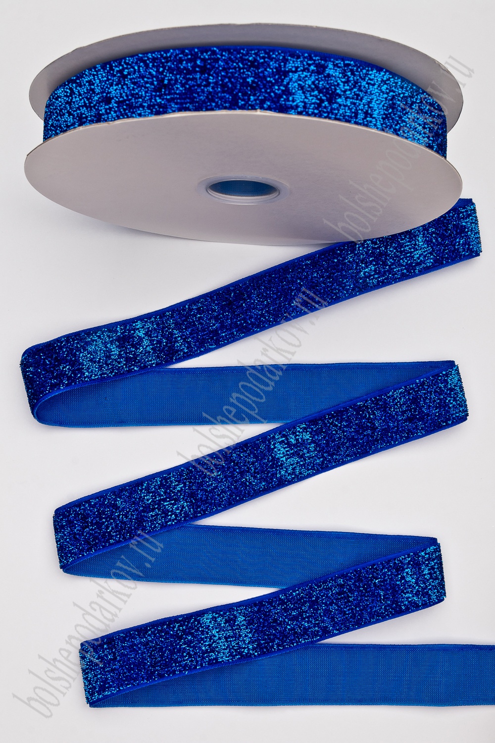 Лента с люрексом 2,5 см*20 ярд (SF-7317) синий №01