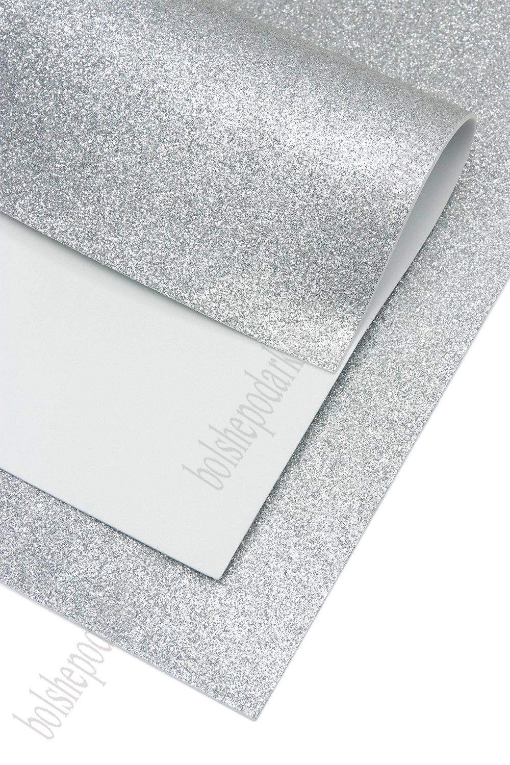 Фоамиран глиттерный А4, 2 мм Premium (10 листов) SF-1955, серебро №016