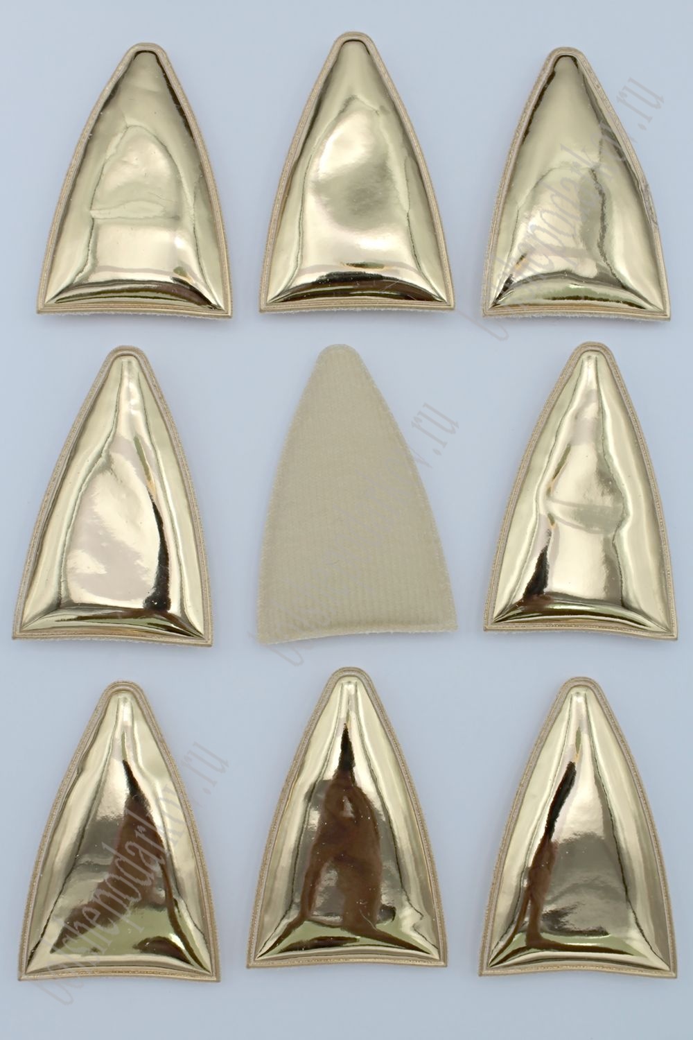 Патч 3D, глянец "Ушки вытянутые" 7*5 см (10 шт) SF-1882, золото 