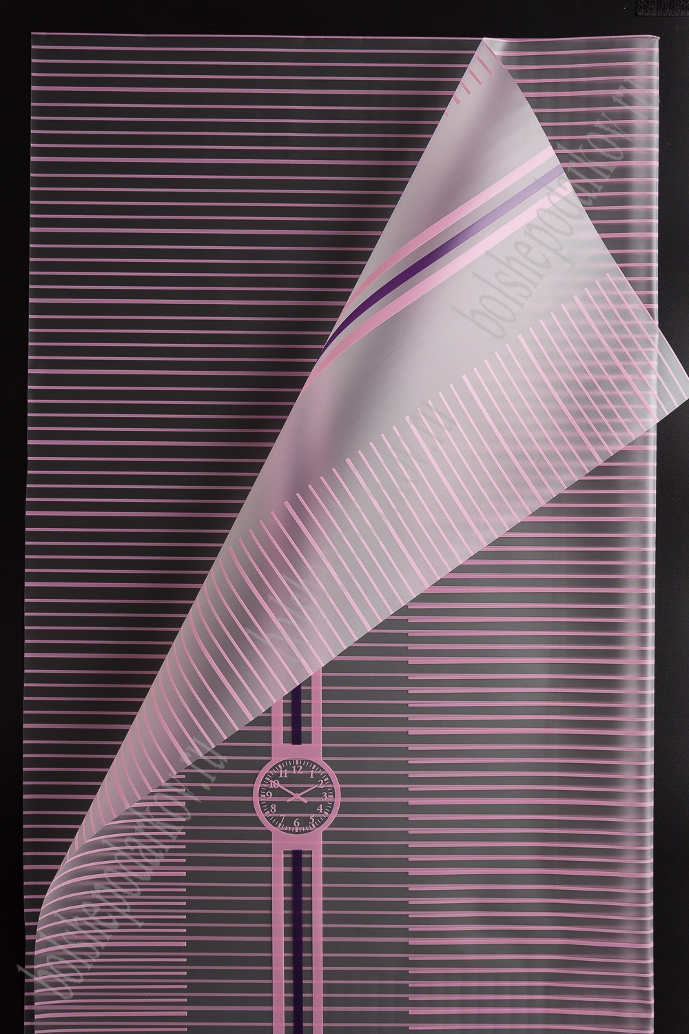 Пленка матовая для цветов 58*58 см "Полоска-часы" (20 шт) SF-2348, розовый