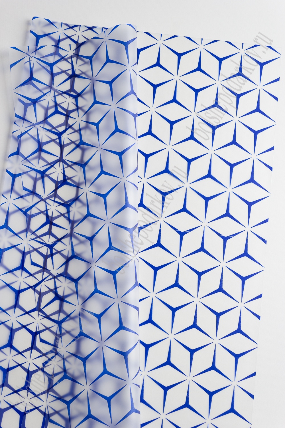 Пленка матовая для цветов "Кубики" 58*58 см (20 шт) SF-2360, синий