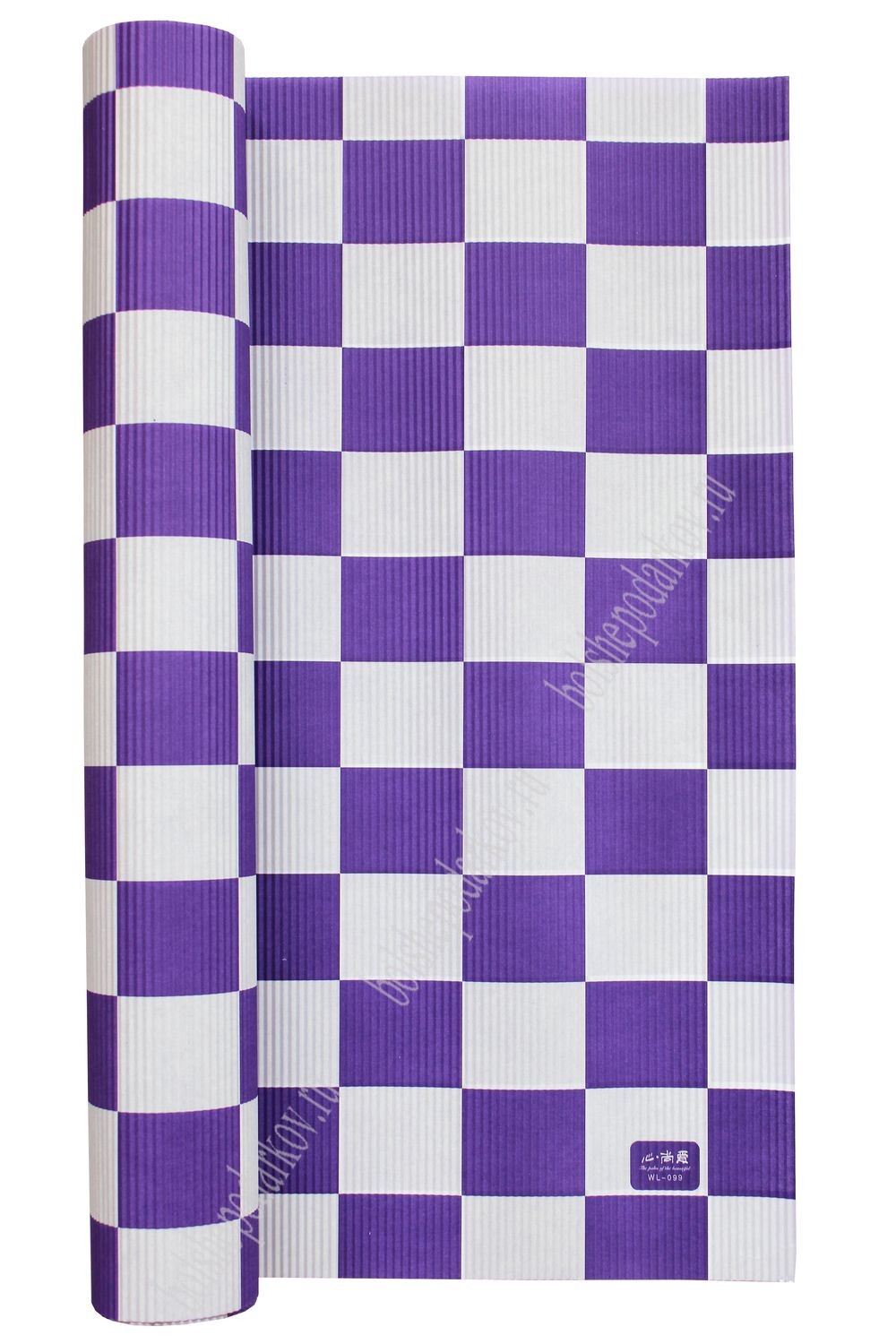 Бумага гофрированная лист 50*70 см (30 листов) фиолетовый квадрат