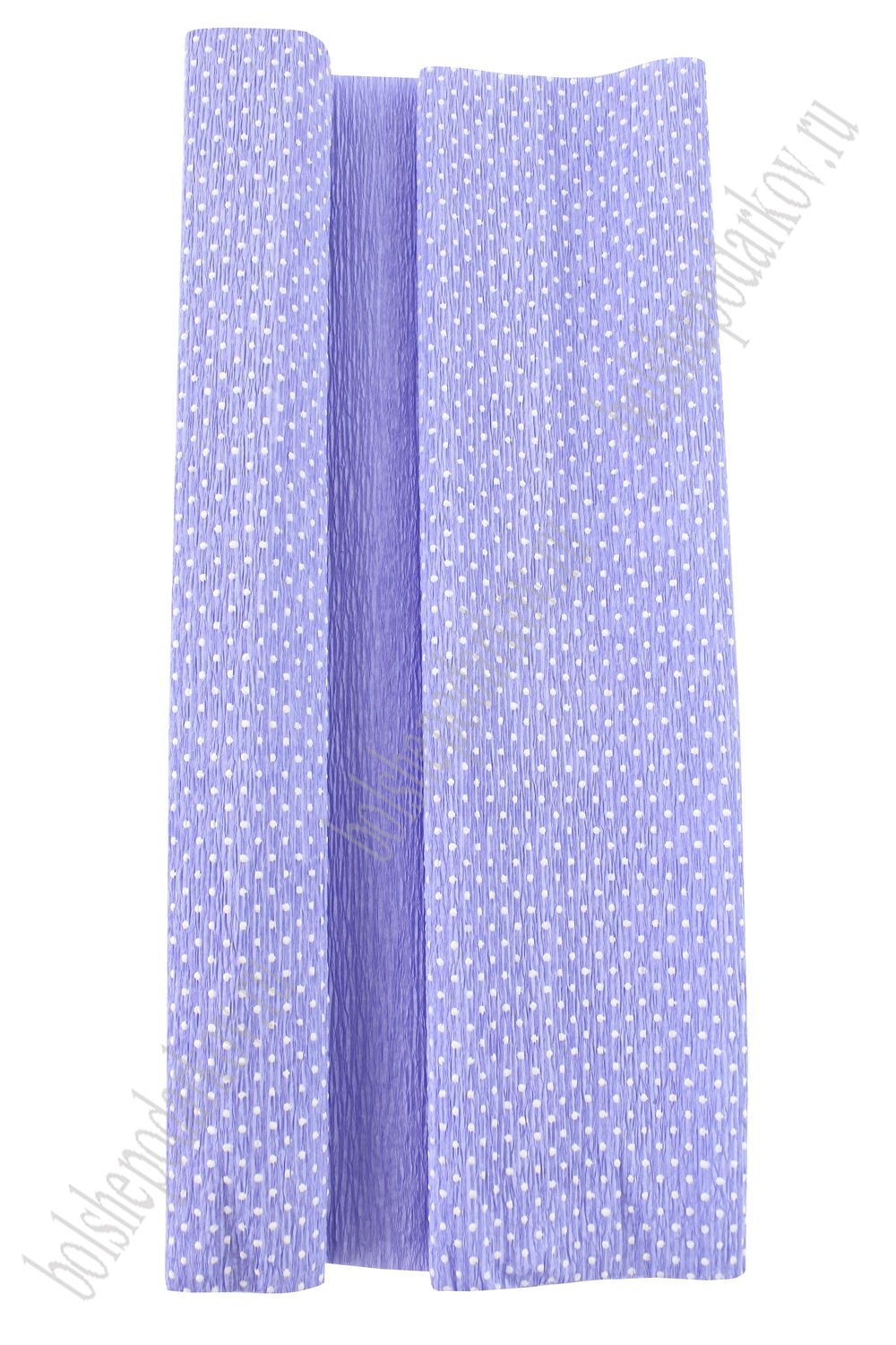 Бумага гофрированная 50 см*2,5 м "Горошек" N68-32, фиолетовый