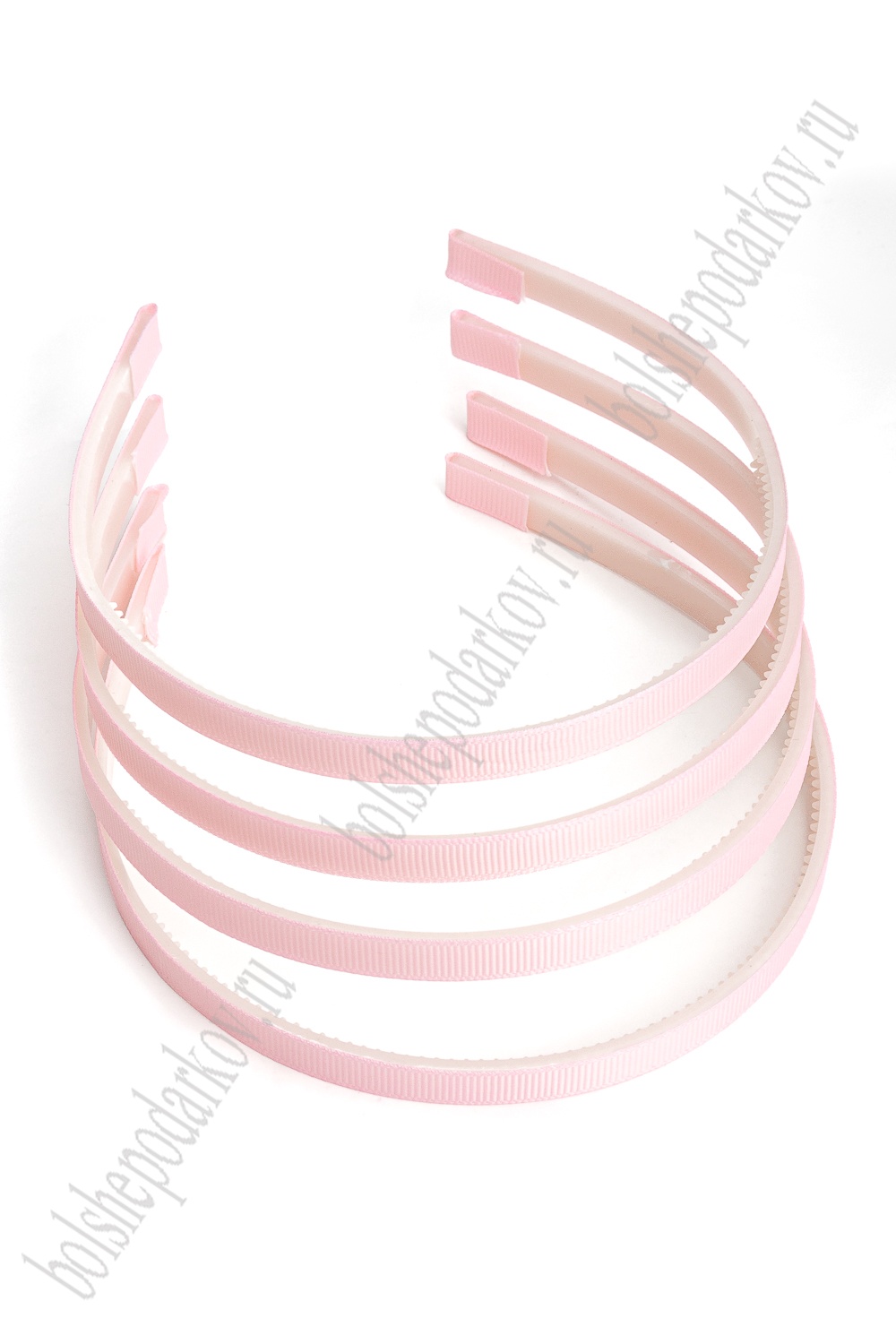 Ободки 1 см, пластик. с репсовой тканью (20 шт) SF-1466, розовый №04