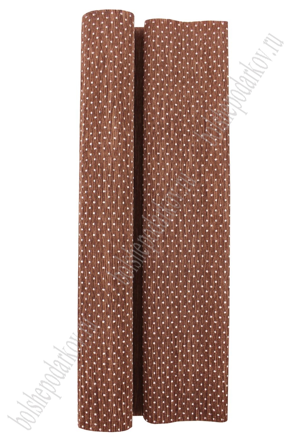 Бумага гофрированная 50 см*2,5 м "Горошек" N68-32, коричневый