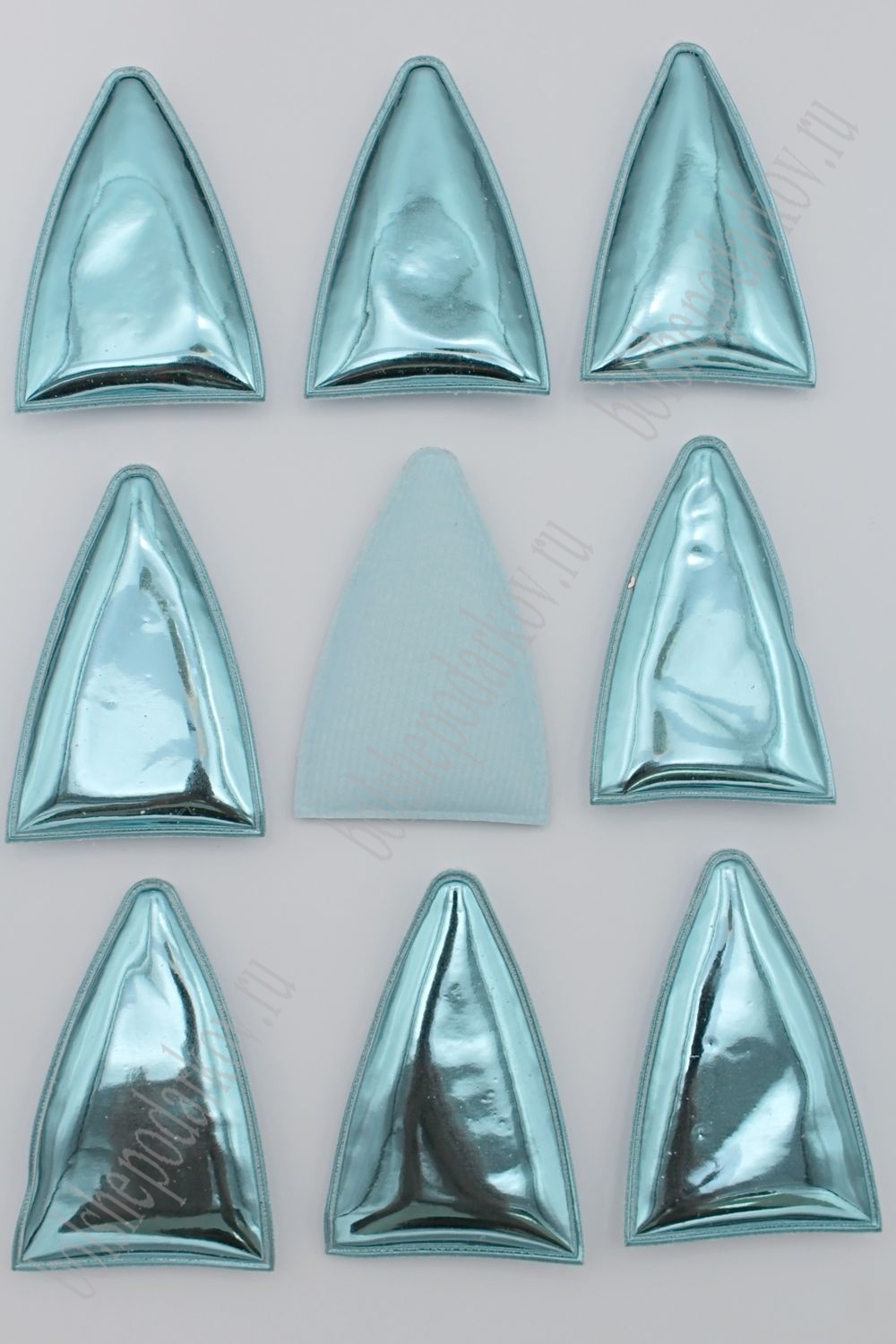 Патч 3D, глянец "Ушки вытянутые" 7*5 см (10 шт) SF-1882, голубой