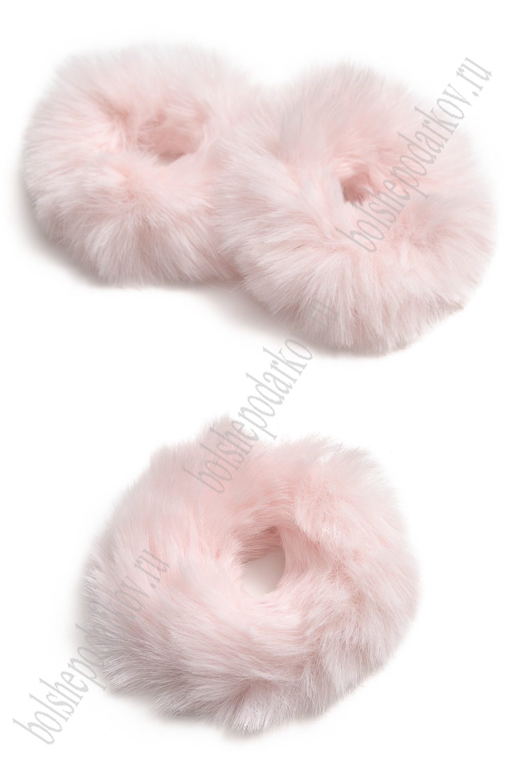 Резинка для волос из искусственного меха 8 см (10 шт) SF-6106, светло-розовый №1