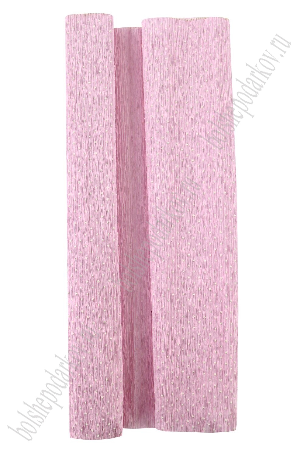 Бумага гофрированная 50 см*2,5 м "Горошек" N68-32, светло-розовый