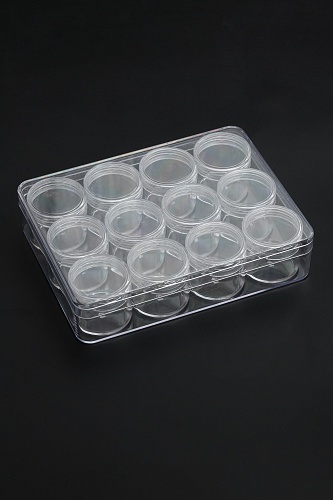 Пластиковые баночки в коробочке 16,5*12,5*3,3 см (12 баночек) SF-3360