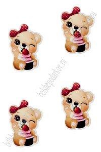 Кабошон-вырубка "Мишка" 2,6*3,7 см (10 шт) SF-5951, №3