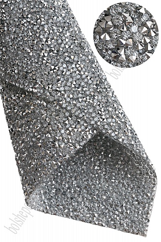 Стразовое полотно на силиконовой основе 24*40 см (SF-6004) серебро №1