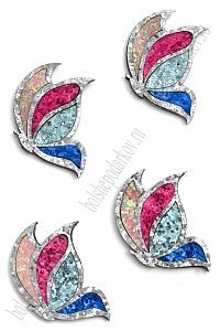 Лазерная вырубка из кожзама &quot;Бабочка микс №4&quot; 4*4,9 см (10 шт) несклеенная