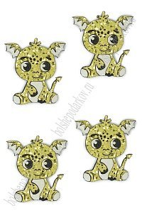 Лазерная вырубка из кожзама &quot;Дракончик №12&quot; 4,5*4,3 см (10 шт) несклеенная