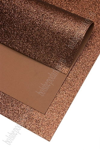 Фоамиран глиттерный А4, 2 мм Premium (10 листов) SF-1955, коричневый №22