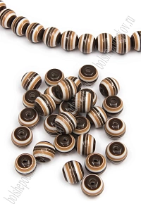 Бусины круглые 10 мм "Разноцветные полоски" (50 шт) SF-2246, №6