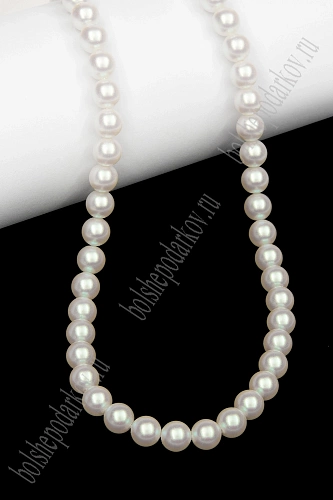 Бусины круглые на леске 6 мм (SF-8074) жемчуг белый