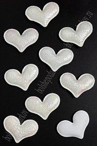 Патч с переливом &quot;Сердечко&quot; 5*4 см (10 шт) SF-3781, белый