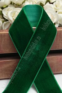 Лента бархатная 3,8 см*10 ярд (SF-5814) зеленый №163