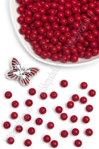 Бусинки пластиковые 10 мм*500 гр (SF-2509) красный №34