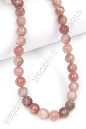 Бусины круглые на нитке 8 мм (SF-7591) опал