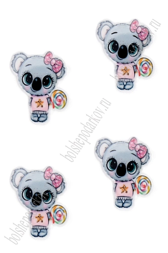Кабошон-вырубка &amp;quot;Коала&amp;quot; 2,7*3,5 см (10 шт) SF-5951