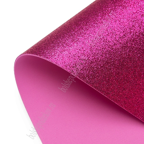 Фоамиран глиттерный А4, 2 мм Premium (10 листов) SF-1955, фукси №004