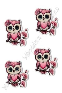 Кабошон-вырубка &quot;Совёнок&quot; 2,8*3,5 см (10 шт) SF-6034, №2