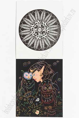 Альбом скретч-картина+раскраска 14,4*18 см (4 листа) SF-5668, №1