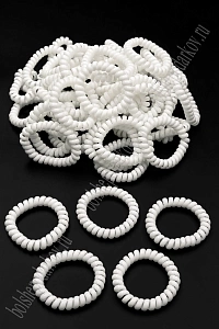 Резинки-пружинки для волос 5,5 см (100 шт) SF-7808, белый №4